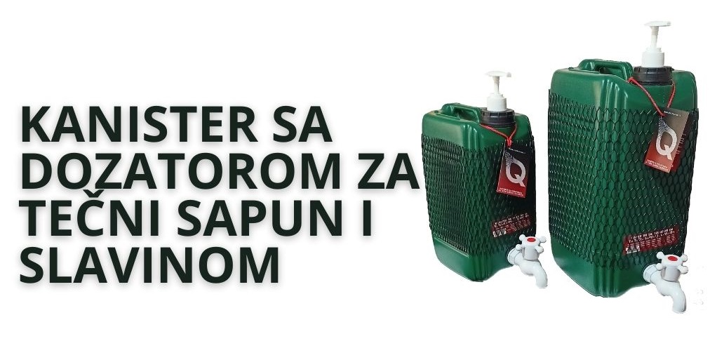 Kanister sa dozatorom za tečni sapun i slavinom